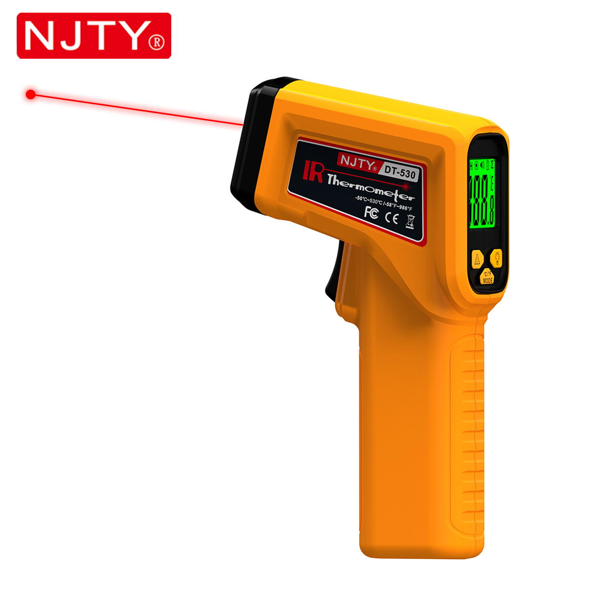 Industrial Laser Thermometer - NJTY Termómetro infrarrojo Láser Pistola de
