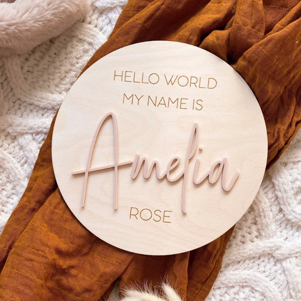 Industrial Laser Marker - Placa de madera personalizada con nombre