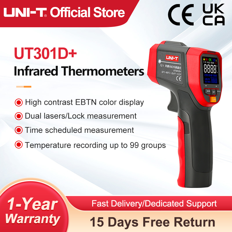 Industrial Laser Thermometer - Termómetro Digital infrarrojo UNI-T, medidor de