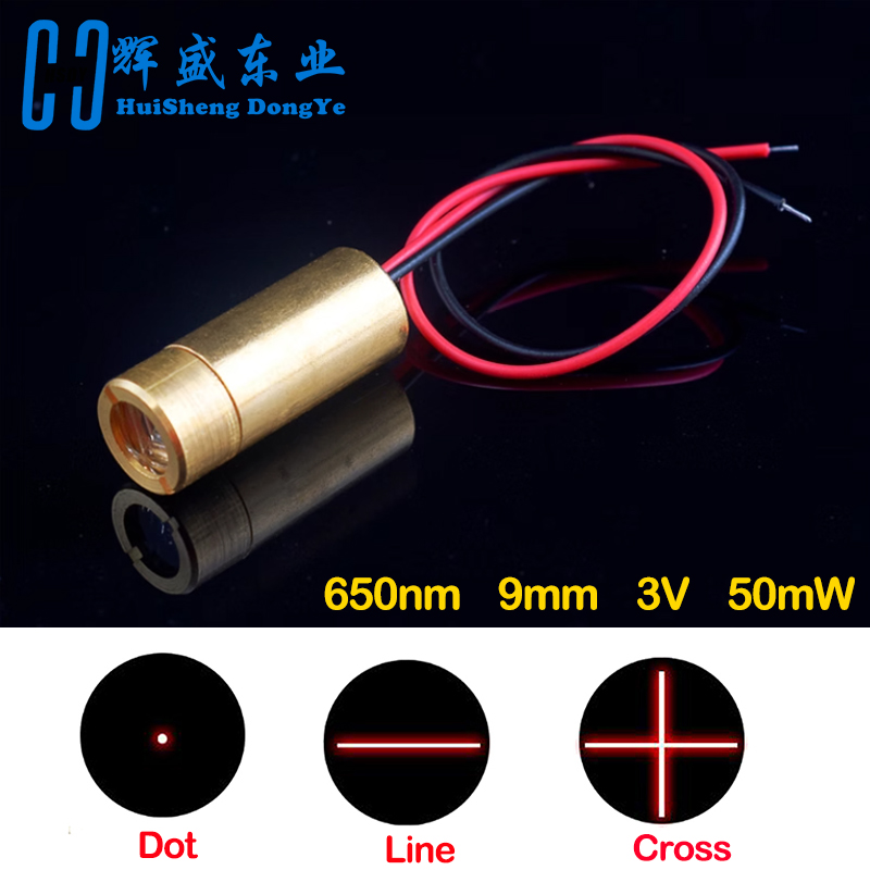 Industrial Laser Light - Cabezal láser 650nm 9mm 3V 50mW