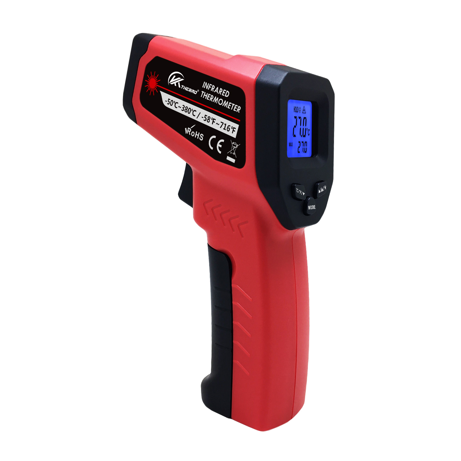 Industrial Laser Thermometer - Termómetro Electrónico Industrial LCD sin contacto,