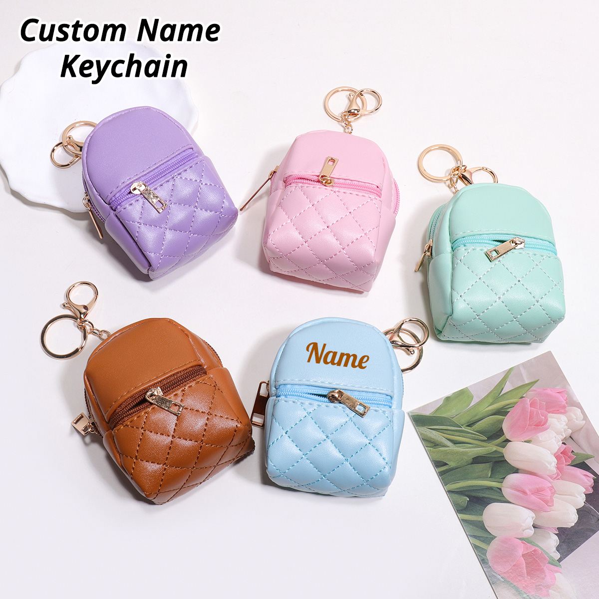 Industrial Laser Marker - Mini Monedero con Nombre Personalizado, Bolsa