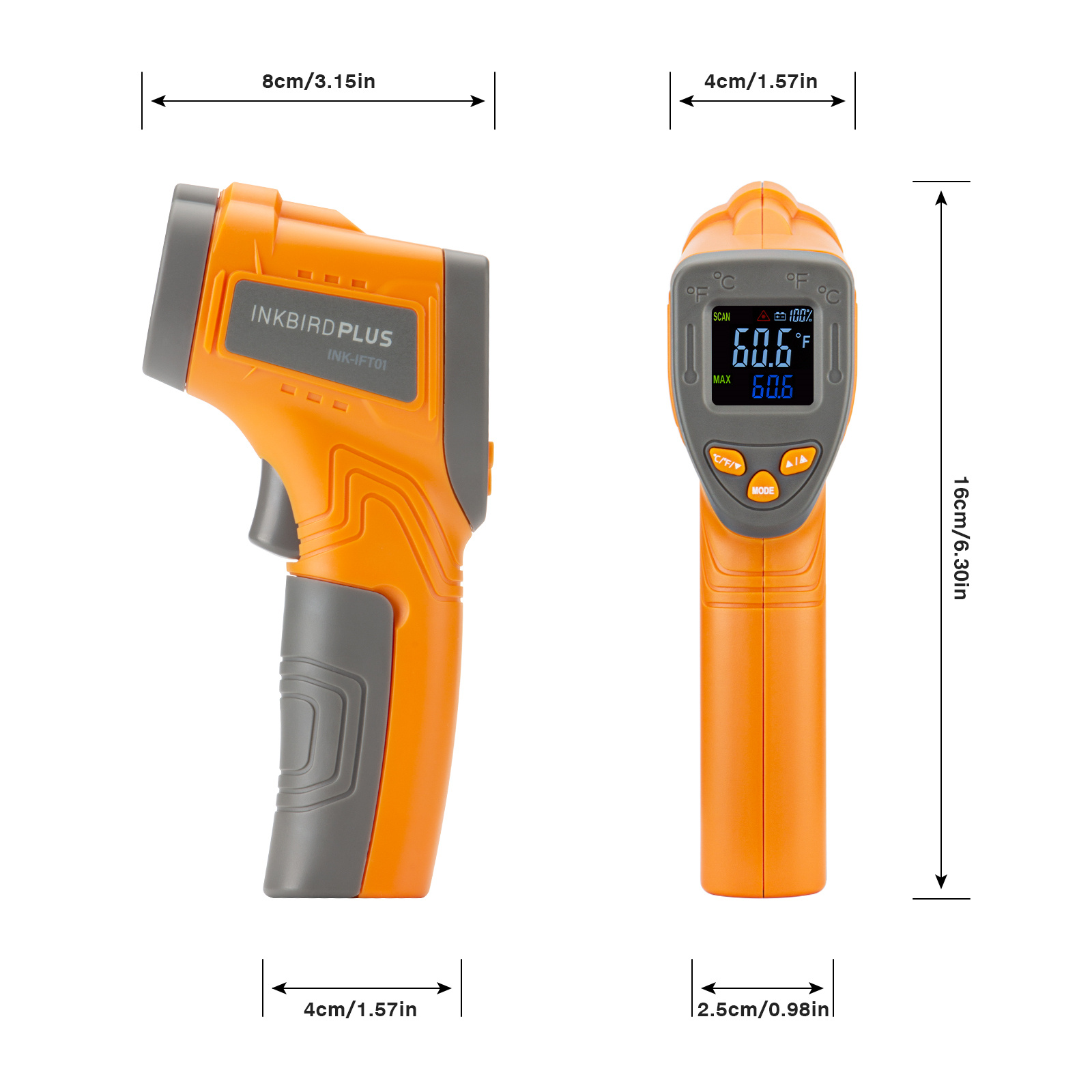 Inkbird-termómetro láser infra - Industrial Laser Thermometer reseña y precio