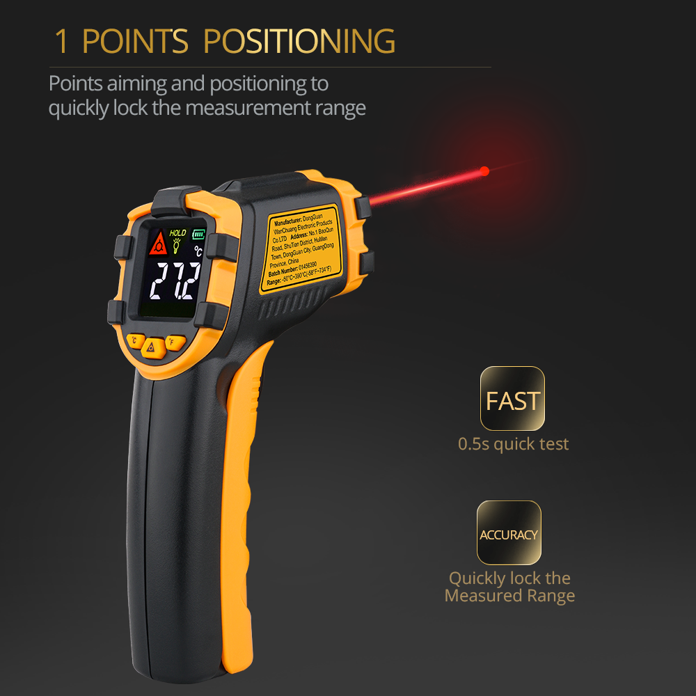 Termómetro Láser Digital LCD,  - Industrial Laser Thermometer reseña y precio