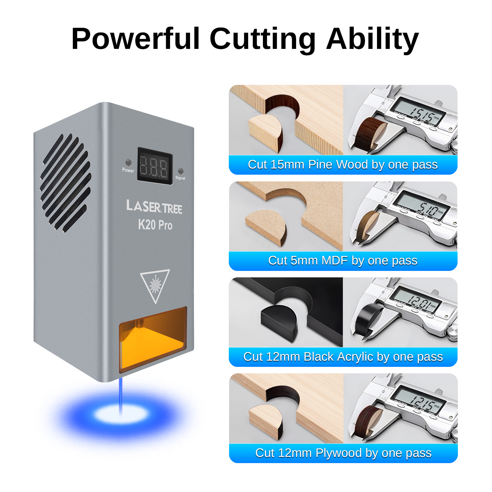 Árbol láser K20 20W cabezal lá - Fiber Laser Source 20W reseña y precio