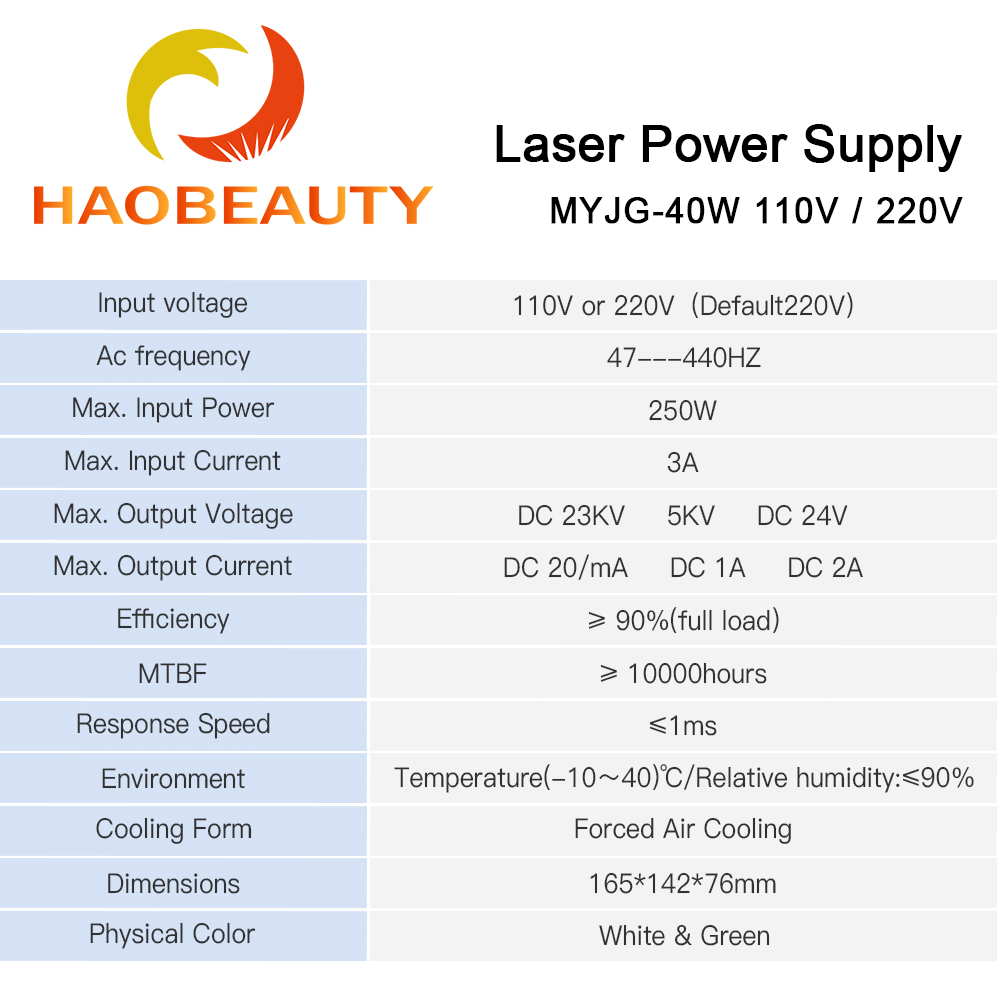 HAOBEAUTY MYJG-40 fuente de al - Co2 Laser Engraving Machine reseña y precio