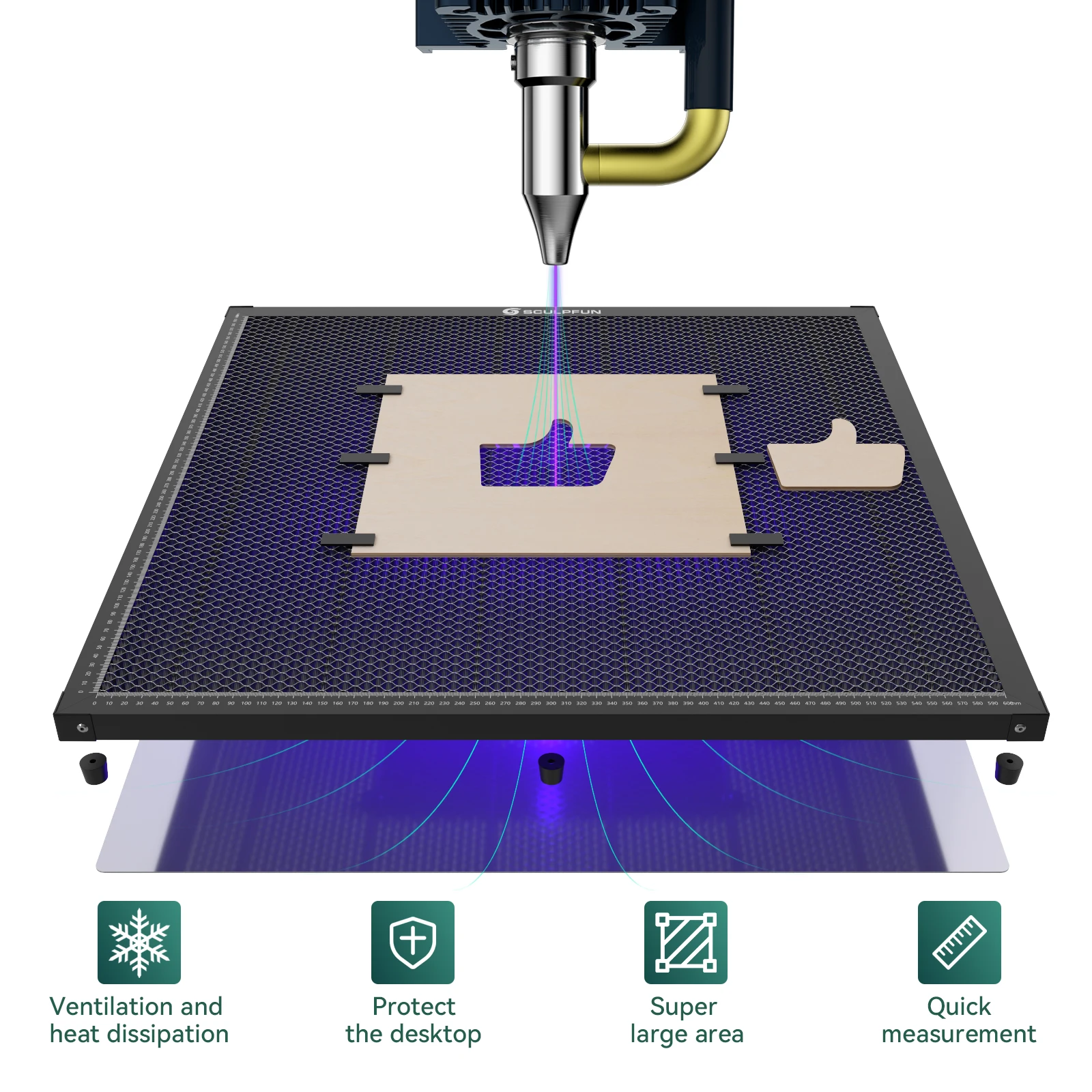 SCULPFUN-banco de trabajo con  - Co2 Laser Engraving Machine reseña y precio