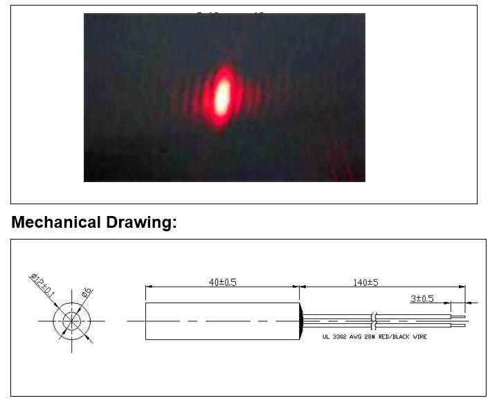 D12x40mm 650nm 660nm 50mW 100m - Industrial Laser Tag reseña y precio